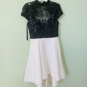 Black and white homecoming dress